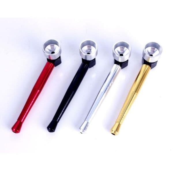 Metal straight rod portable cigarette holder stainless steel smooth Mini long rod smoke pipe universal cigarette smoking set