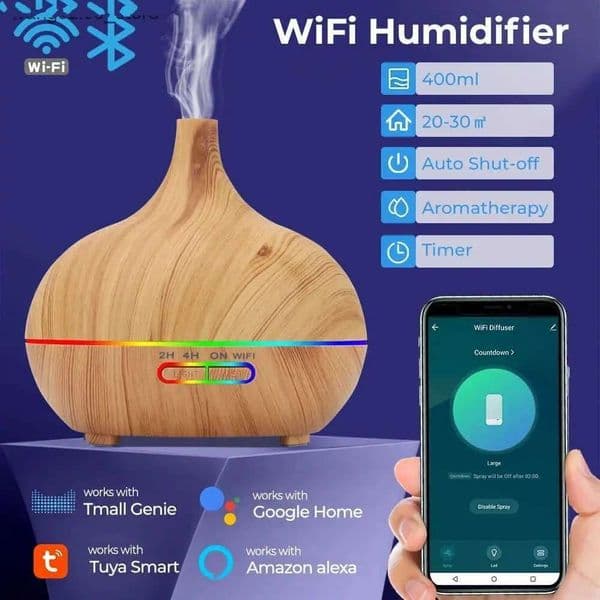 Humidifiers Wifi Smart 550Ml Electric Aroma Essential Oil Diffuser Air Humidifier Ultrasonic Remote Control Mist Maker Home J241119