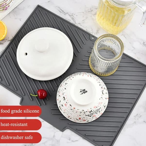 Silicone Draining Pad Drying Mat Pots Dish Drain Mat For Kitchen Tableware Non-slip Mats Anti-scald Coaster Kitchen Utensils 250709BJ