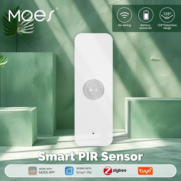 MOES Tuya WiFi/ZigBee Smart PIR Sensor Human Body Infrared Motion Detector Home Security Scene Linkage Automation Battery Power 250709