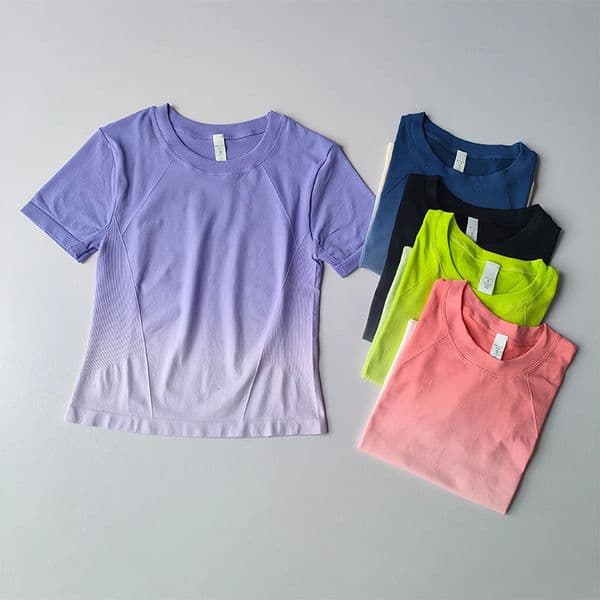Yoga Top Light Fitting Elastic Quick Drying Sports Tshirt for Womens Personalized Fitness Short Sleeved Summer Thin Style 250708