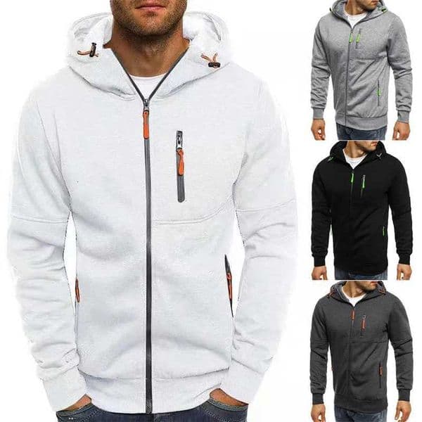 Mens Hoodies Sweatshirts Spring Autumn Casual Solid Zip Up Hoodie Tracksuit Long Sleeve Hooded Sweatshirt M-4XL Hoody Coat Men XJ250714