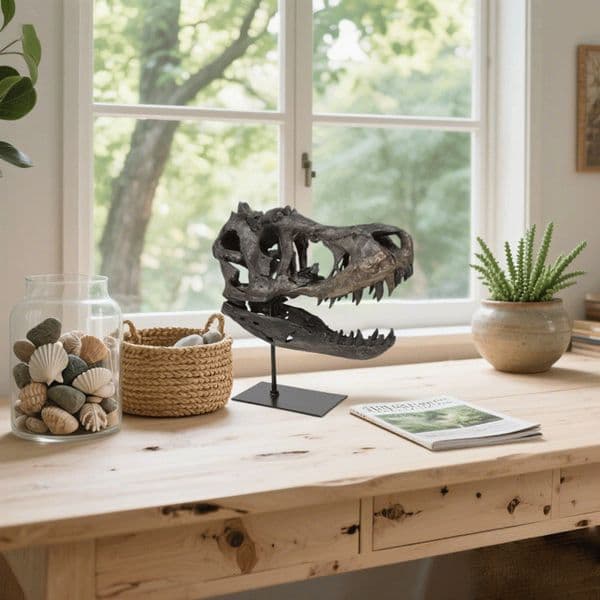 Replica Dinosaur Skull Resin Animal Skeleton Ornament Haunted House Dinosaur Statue Home Decoration accessories For Living Room 240130