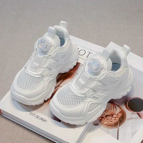 Kids Running Shoes Rotating Button Children Sports Shoes Mesh Breathable 2025 Brand New Children Sneakers Thick Comfortable Z250714