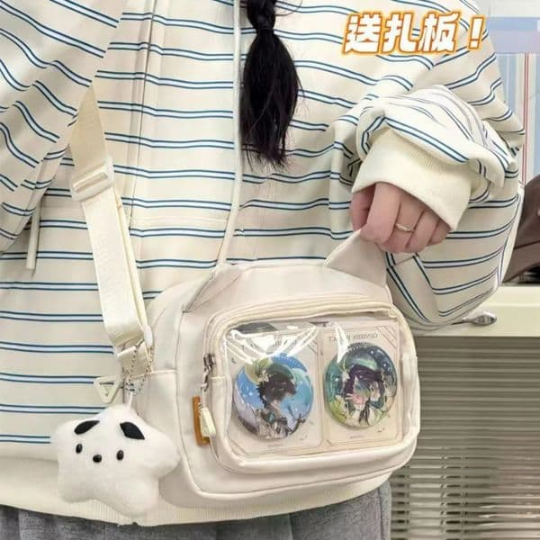 Japanese Harajuku Cute Girls Y2K Transparent Cartoon Ita Bag Ulzzang Doll Bag Versatile Crossbody Bag Casual Mobile Phone Bag 250714
