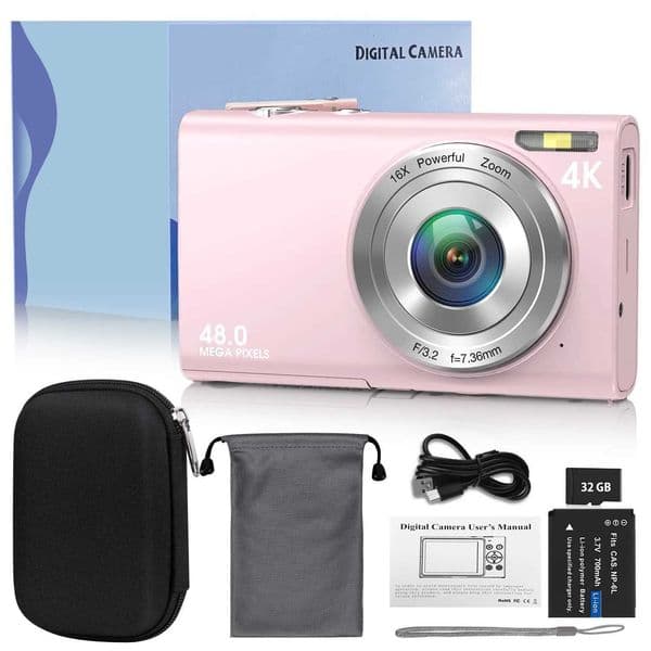 4K Digital Camera Autofocus Vlogging Camera HD 48MP with 2.8 Large Screen Camcorder Camera for Photography for Kids and Adults XJ250715
