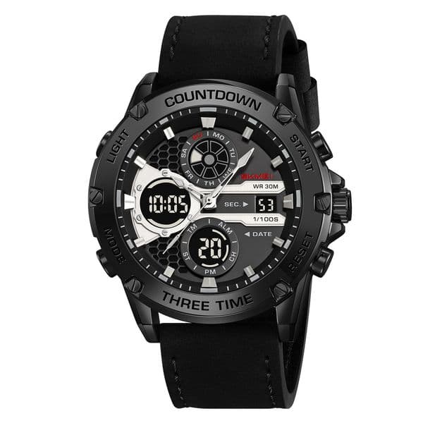 Factory direct sales men's watch waterproof luminous dual movement electronic watch multi-function c8