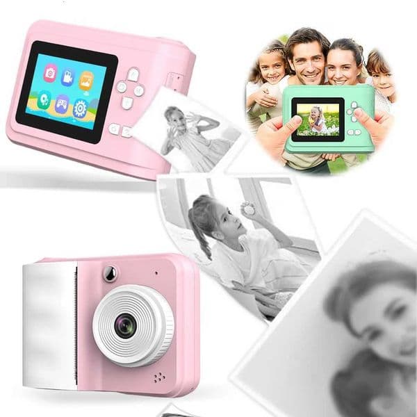 1080P Kids Instant Camera with Print Photo Paper Thermal Print Camera Instant Photo Printing Camera for 3-12 Year Old Girls Boys XJ250715