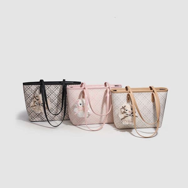 Large Capacity Tote 2025 New Simple High-Quality Texture Handbag Fashion Plaid Single Shoulder Crossbody Bag
