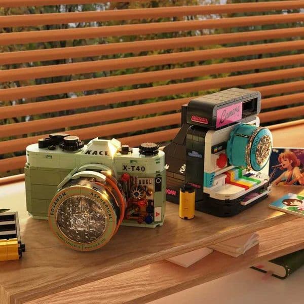 Retro trendy camera building block set model birthday gift Christmas gift childrens educational toys collectible toys handmade W250715