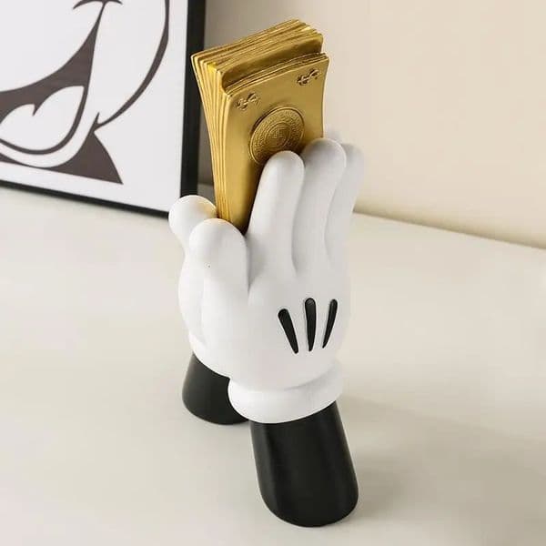 Esthetic Hand Figurines Creative Resin Worship Money Statue Funny Sculpture Desktop Decor Living Room Luxury Decoration 250725
