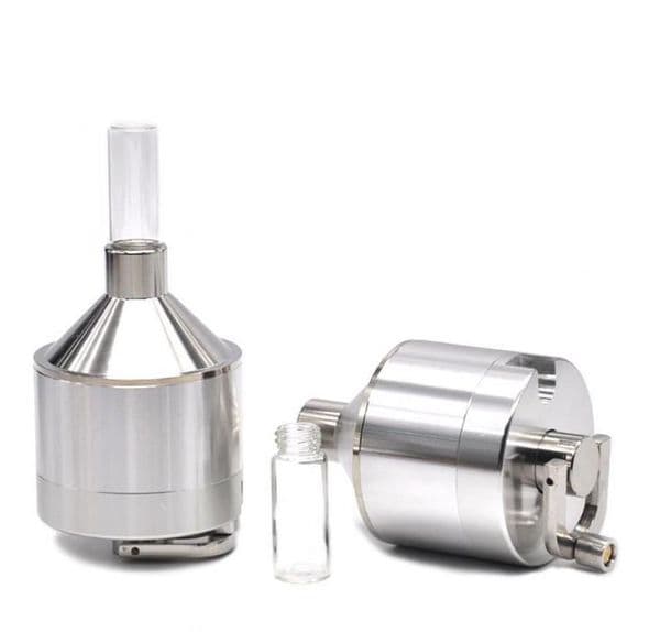 Hand made metal grinding tobacco 56MM*90MM all aluminum manual cigarette lighter