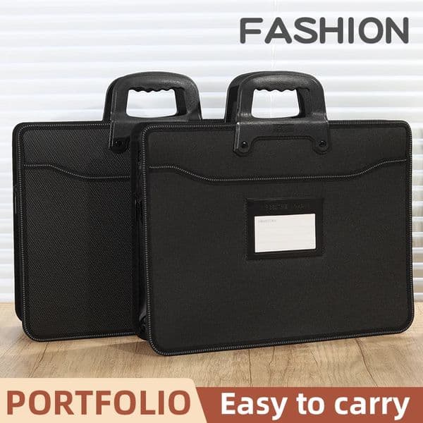 A4 Large Capacity Laptop Handbag Multi-layer Folder Meeting Storage Briefcase Hand Carry Office File Bag 250715