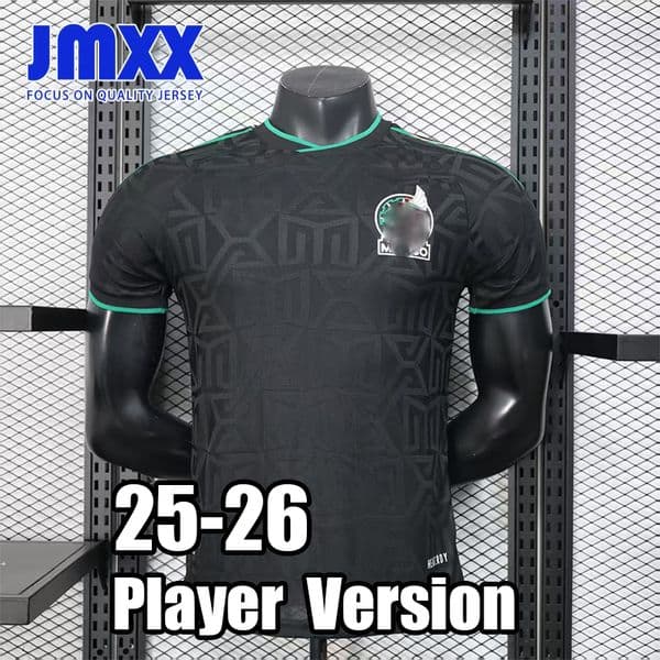 JMXX 25 26 Mexico Soccer Jersey Black Pre Match Training Mens Special Jerseys Uniform Football Shirt 2025 2026 Player Version