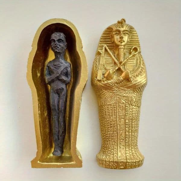 Ancient Egyptian Egypt Coffin With Mummy Figurine Resin Craft Art Decor Collectible Home Miniature Collectibles 250711BJ