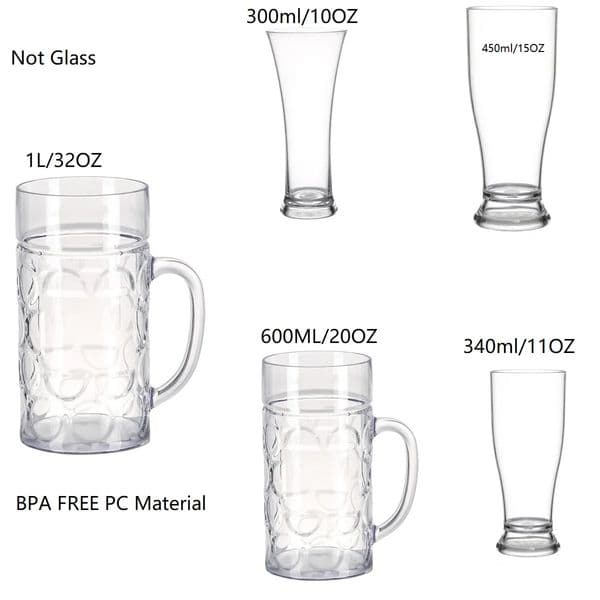 Free BPA Beer Mug Made of Reusable Unbreakable Plastic Transparent Acrylic Glass for Bar Party Cold Drink Juice Cheer for Cups 250715