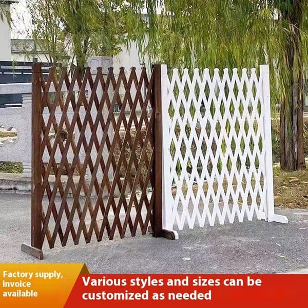 Preserved Wood Retractable Fence Flexible Weather-Resistant Durable Ideal for Garden Yard Boundaries Outdoor Spaces