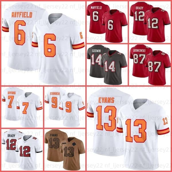 Bucky Irving 6 Baker Mayfield Football Jersey Emeka Egbuka 12 Tom Brady Chris Godwin Lavonte David Vita Vea Antoine Winfield Jr. Tristan Rueben Bain Jr Reddick Barber