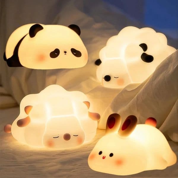 ute LED Night Light Panda Sheep Rabbit Silicone Nightlights Timing USB Rechargeable For Bedroom Decoration Kids Birthday Gift 250715