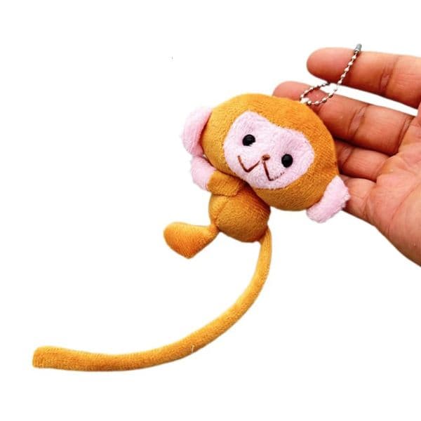 Cartoon LongTailed Monkey Doll Keychain Pendant DIY Plush Toy Backpack Accessories Gift For Children 250716BJ