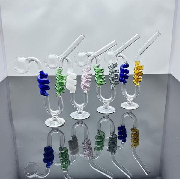 Europe and America Smoke Pipes Hookah Bong Glass Rig Oil Water Bongs Classic colored glass cigarette set with base
