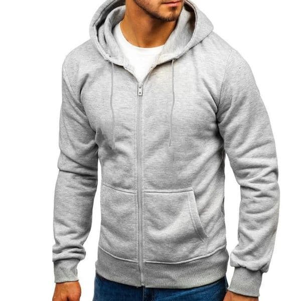 Mens Hoodie Solid Color Basic Hooded Jacket Cardigan Sweatshirt Spring Autumn Casual Men Streetwear Tracksuit Male 250715