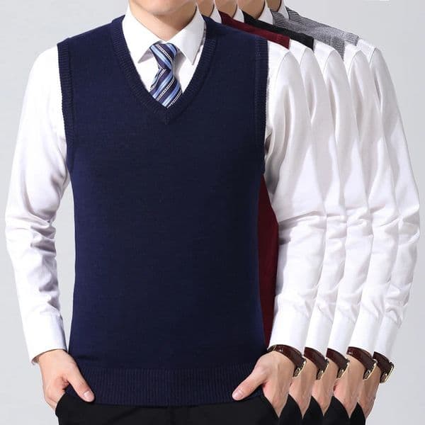 Mens Casual Sweater Vest Warm Comfortable Autumn Winter Fashion Outerwear 250716