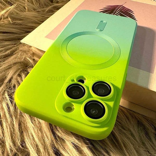 Luxury Wireless Charge Gradient Pattern Phone Case For iPhone 11 16 13 14 Pro Max Plus Soft Magnetic Silicone Cover M250716