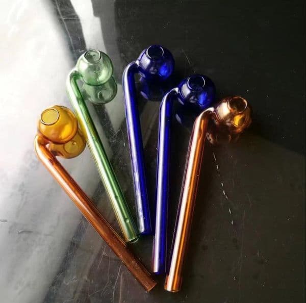 Color long curved pot Wholesale Glass Bongs Accessories, Glass Water Pipe Smoking, Free Shipping