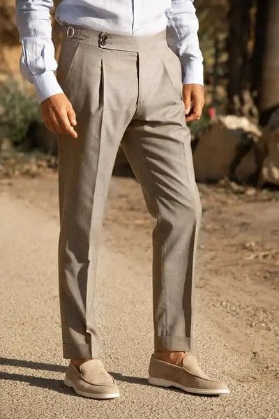 Mens Pants with Side Adjusters Naples British Drape High Waist Straight Leg Pants Business Gatherings Social Casual Suit Pants 250707
