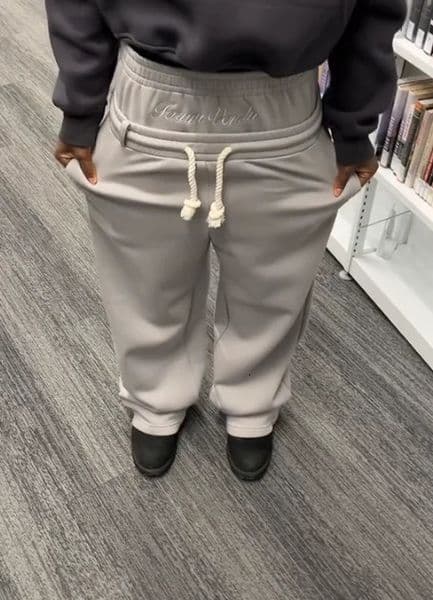 Harajuku Loose Double Waist Sweatpants Y2K American Soild Color Embroidery Casual Pants Hip Hop Drawstring Waist Jogger Trousers 250710