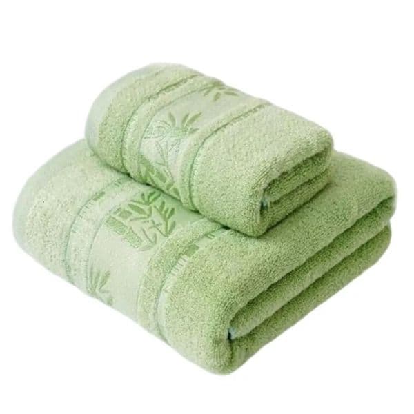 2pcs Bamboo Fiber Towels Sets 34x74cm 70x140cm Home Bath Towels Adults Face Towel Thick Absorbent Bathroom Gift Towels 250715