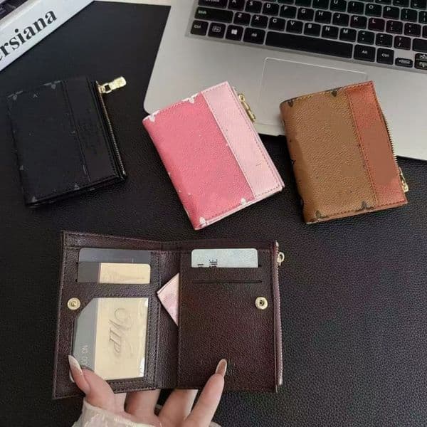 Luxury Designer Wallet Fashion Bag Card Holder Carry Around Women Money Cards Coins Bags Men Leather Purse short Business purses Wallets Zipper Cardholder gift 666