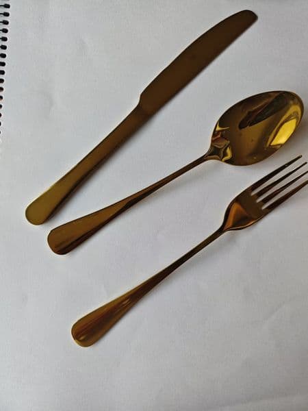 150 Set Gold Tableware Spoon Fork and knife