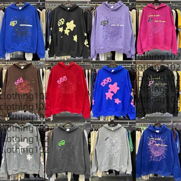 sp hoodie 23ss Men Designer Hoodies Women Winter Hoodie Fashion Casual Spider Web Hoodie Men Women Loose Pullover Hoodie Stereo Hip Hop Sweatshirts 52