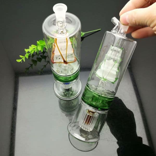 Smoking Pipes Three layer partition mute filter sailboat glass kettle Wholesale Glass Water Pipes