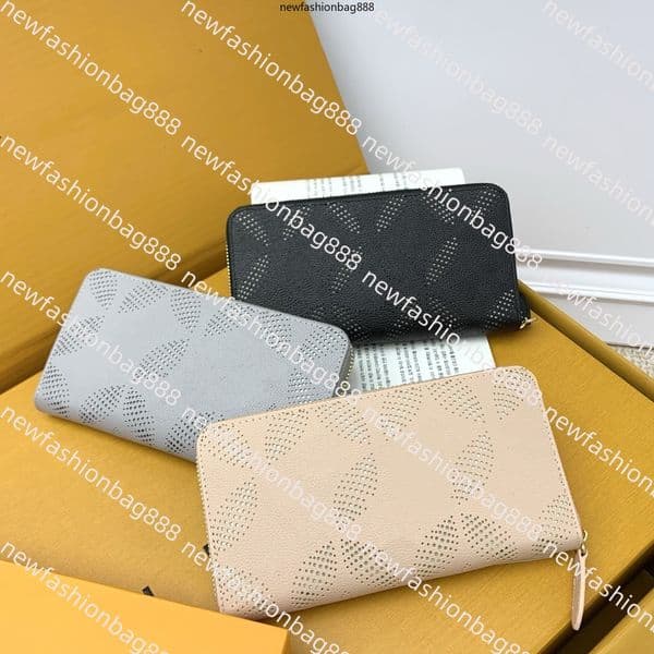 New Fashion flowers designer wallets luxurys Mens Womens leather Clutch bags High Quality Classic zipper wallet coin Purse With Box Checked card holder 13469