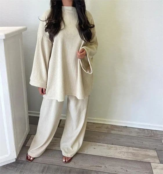 2025 Winter Two Piece Sets Women Clothing Autumn Fashion Casual Solid Round Neck Pullover Loose Pit Knitted Sweater Pants Suits1 250715