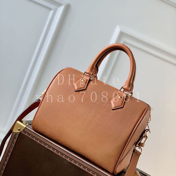 Diamond quality Designer Bowling Bag 25CM Cowhide leather Shoulder Bag Luxury Handbag With box LS01D2