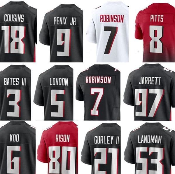 Falcones Football Jersey 7 Robinson McCloud III Troy Andersen Matthew Judon Mike Hughes Younghoe Koo Michael Penix Jr. Grady Jarrett A.J. Terrell Dee Alford
