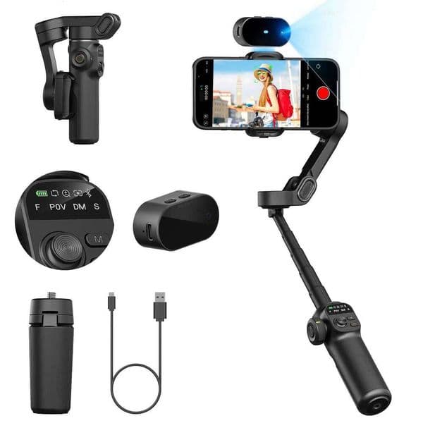 AOCHUAN Smart X2 Ai Handheld Built In Extension Rod Equipped With LED Display Smartphone Gimbal Stabilizer