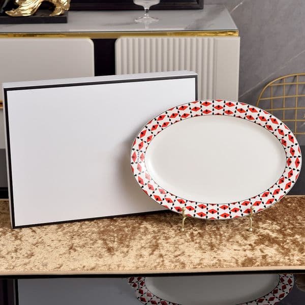 Premium Bone China Fish Serving Plate, Stylish and High-End Design, Ideal for Dinner Parties, Beautiful Packaging, Perfect for Display