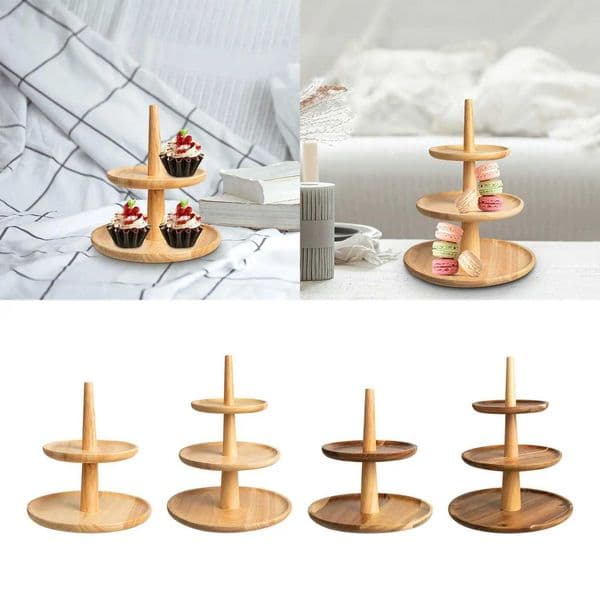 Wood Cupcake Stand Centerpiece Multipurpose Tiered Serving Tray Dessert Table Display for Chocolate Candy Cookies Party Wedding XJ250718
