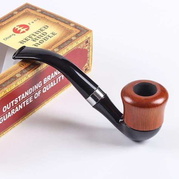 Smoking Pipes Rubber wood curved filter pipe resin splicing rubber wood portable pipe smoking tool washable new
