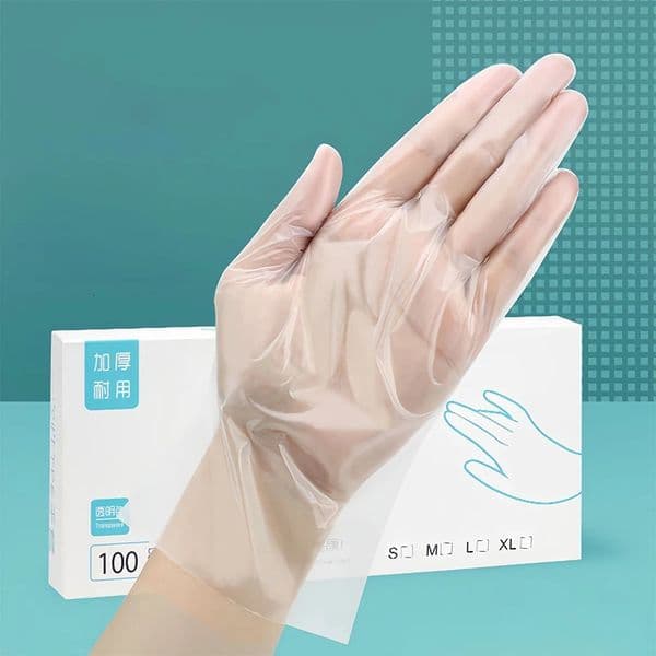 50/100Pcs Disposable Latex Free Gloves Disposable Transparent TPE Gloves Non-Slip Acid Work Safety Food Grade Cleaning Gloves 250714