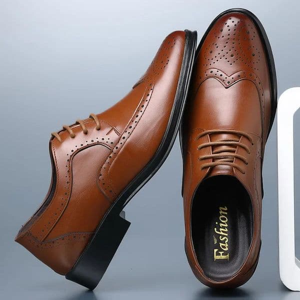 0xford Shoes Genuine Calfskin Leather Brogue Dress Classic Business Formal Man Handcrafted Mens 250717BJ