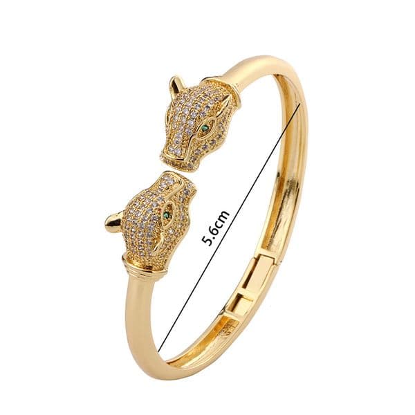 2026 New New Leopard Print Open Cuff Bracelet 18K Gold Plated Hip Hop Bangle With Zircon Stones Animal Jewelry For Women And Men Designer