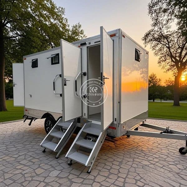 NEW Luxury Portable Restroom Trailer Toilet Prefab House Bathroom Outdoor Camping Mobile Toilet Trailer for Events Wedding
