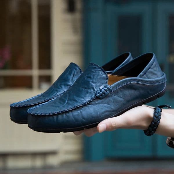 Men Shoes Casual Genuine Leather Mens Loafers Moccasins er Slip on Boat Shoes High Quality Mens Shoes Plus Size 37-47 250717BJ