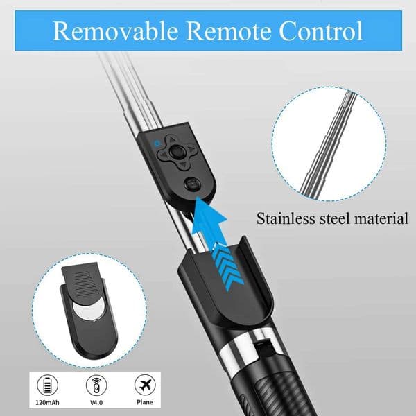 1.67M Long Extended Bluetooth Wireless Selfie Stick Live Broadcast Stand Holder Tripod Foldable With Fill Light For Smartphones X2507191